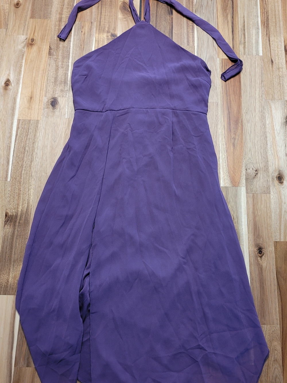 wild fable Purple Halter Midi Dress with Side Slit